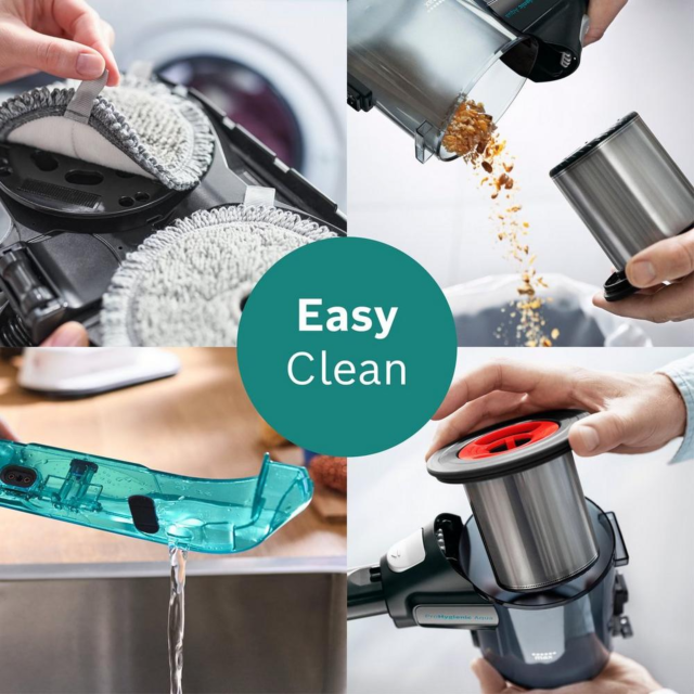 Bosch BCS71HYGGB Cordless Vacuum Cleaner 60 Minutes Run Time - White/Aqua