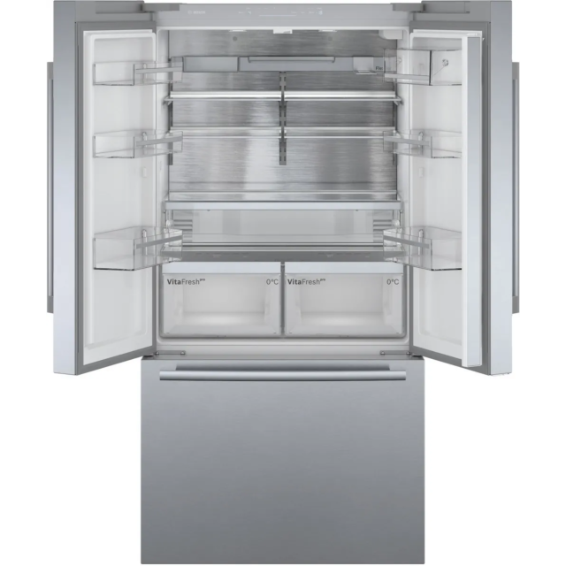Bosch KFF96PIEP Series 8 French Door Bottom Freezer, Multi Door 183 X 90.5 Cm Brushed Steel Anti-Fingerprint