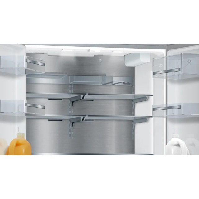 Bosch KFF96PIEP Series 8 French Door Bottom Freezer, Multi Door 183 X 90.5 Cm Brushed Steel Anti-Fingerprint