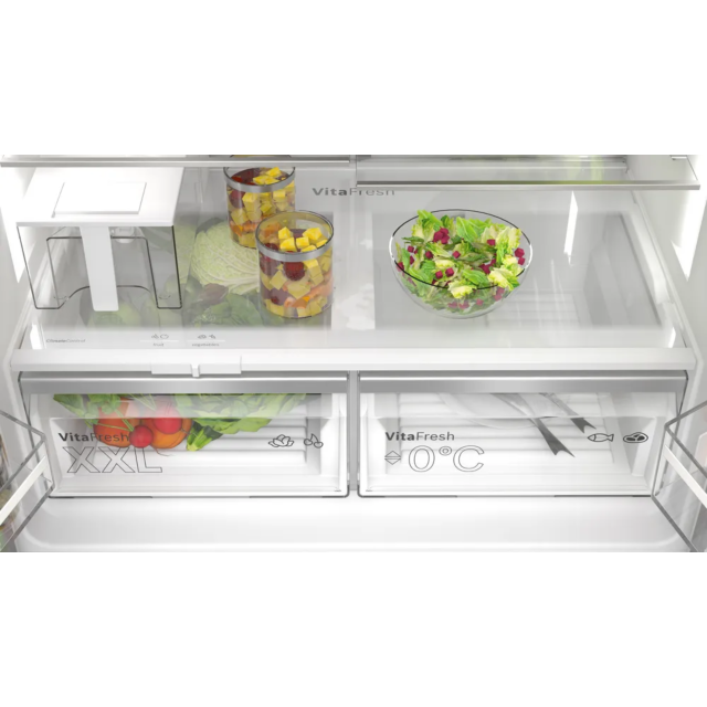 Bosch KFI96APEAG Series 6 French Door Bottom Freezer, Multi Door 183 X 90.5 Cm Brushed Steel Anti-Fi