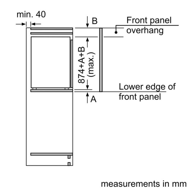 Bosch KIR21NSE0 Series 2, Built-In Fridge, 88 X 56 Cm, Sliding Hinge
