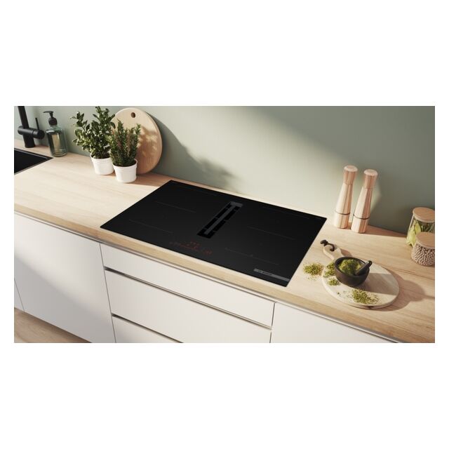 PVQ81AH26E Series 6, Induction hob with integrated ventilation system, 80 cm, Matt black