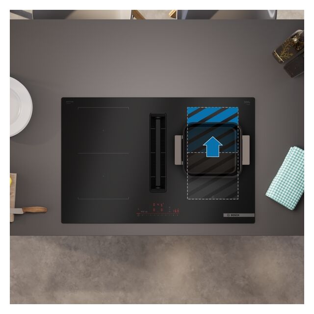 PVQ81AH26E Series 6, Induction hob with integrated ventilation system, 80 cm, Matt black