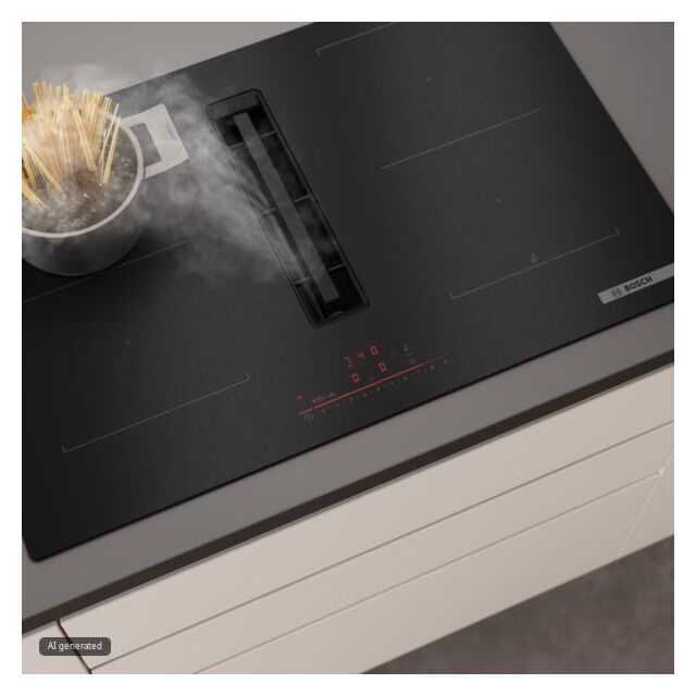 PVQ81AH26E Series 6, Induction hob with integrated ventilation system, 80 cm, Matt black