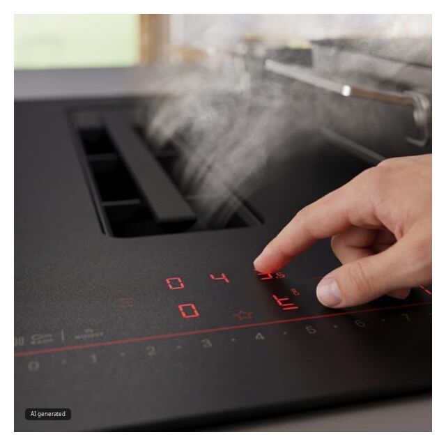 PVQ81AH26E Series 6, Induction hob with integrated ventilation system, 80 cm, Matt black