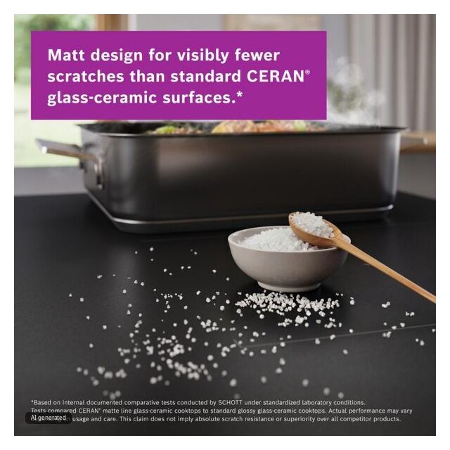 PVQ81AH26E Series 6, Induction hob with integrated ventilation system, 80 cm, Matt black
