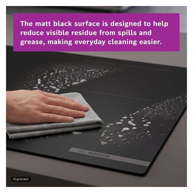 PVQ81AH26E Series 6, Induction hob with integrated ventilation system, 80 cm, Matt black