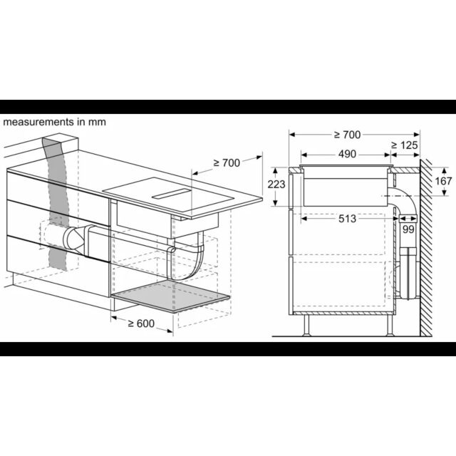 Bosch PVS811B16E Series 4, Induction Hob With Integrated Ventilation System, 80 Cm, Surface Mount Wi