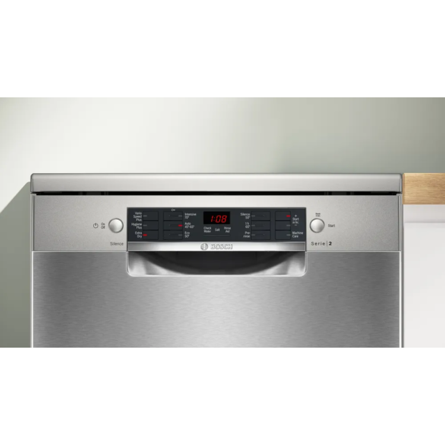 Bosch SMS26AI08G Series 2 Free-Standing Dishwasher 60 Cm Brushed Steel Anti-Fingerprint