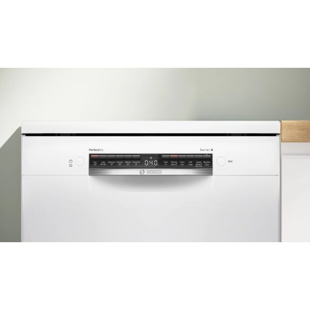Bosch SMS6ZCW10G Series 6 Bosch Freestanding Dishwasher - White