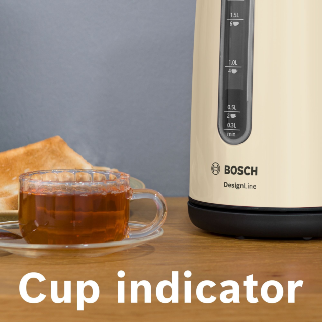 Bosch TWK4P437GB 1.7 Litre, Traditional Kettle - Cream
