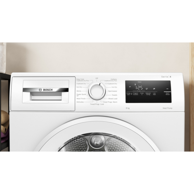 Bosch WTH85225GB 8Kg Heat Pump Tumble Dryer - White