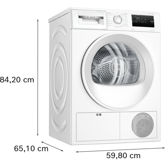 Bosch WTH85225GB 8Kg Heat Pump Tumble Dryer - White