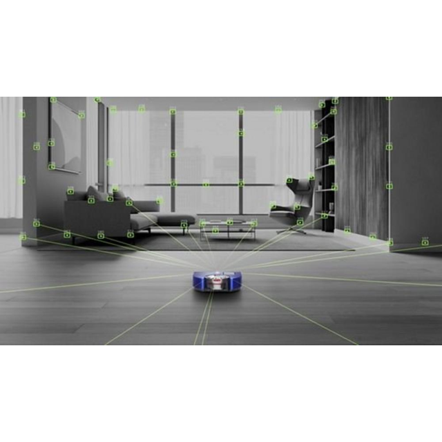Dyson 360VISNAV 360 Robot - 65 Minutes Run Time - Moulded Blue/Nickel