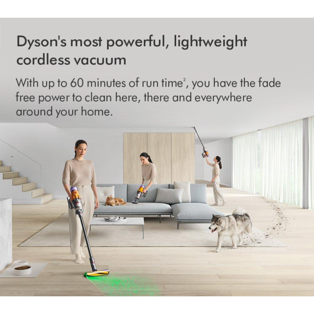Dyson V12-2023 Cordless Stick Vacuum - 60 Minutes Run Time - Nickel