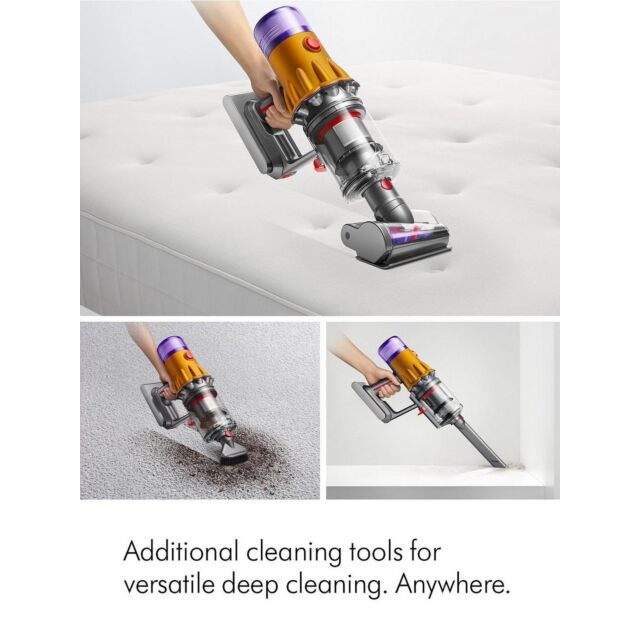 Dyson V12DETECTABS Cordless Stick Vacuum Cleaner - 60 Minutes Run Time - Yellow