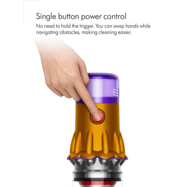 Dyson V12DETECTABS Cordless Stick Vacuum Cleaner - 60 Minutes Run Time - Yellow