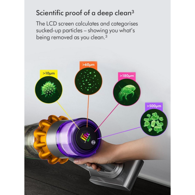 Dyson V15-2024 Cordless Vacuum - 60 Minutes Run Time - Yellow/Nickel