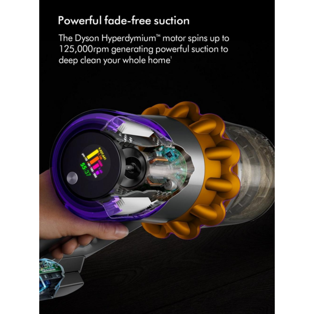 Dyson V15-2024 Cordless Vacuum - 60 Minutes Run Time - Yellow/Nickel
