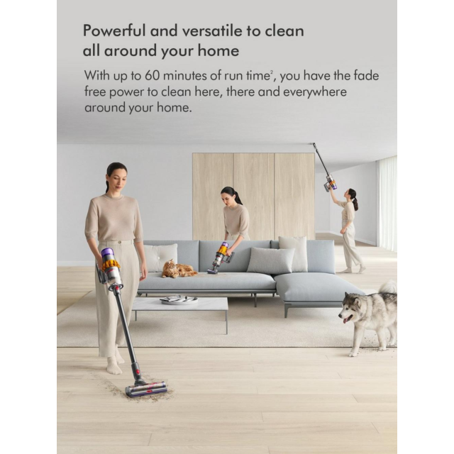 Dyson V15-2024 Cordless Vacuum - 60 Minutes Run Time - Yellow/Nickel