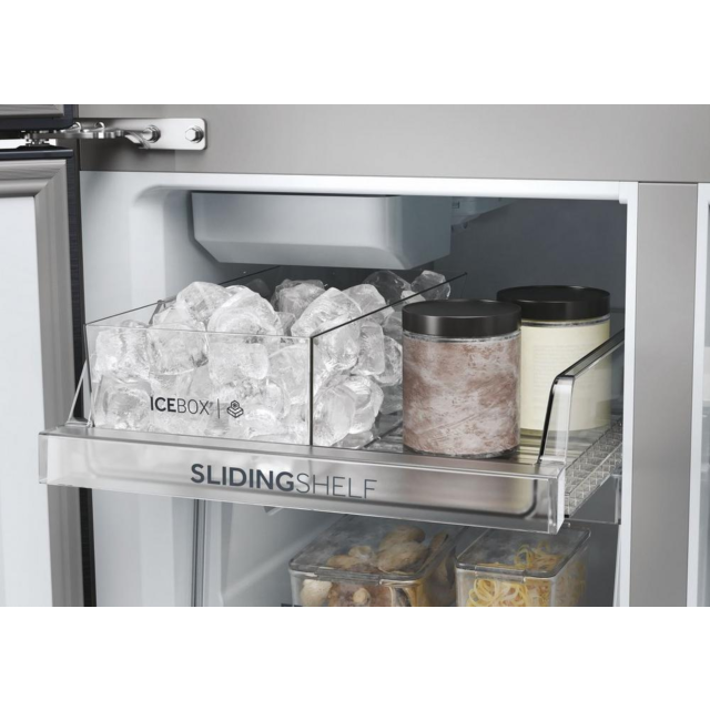 Haier HCR5919EHMB 90Cm Freestanding American Fridge Freezer - Brushed Black