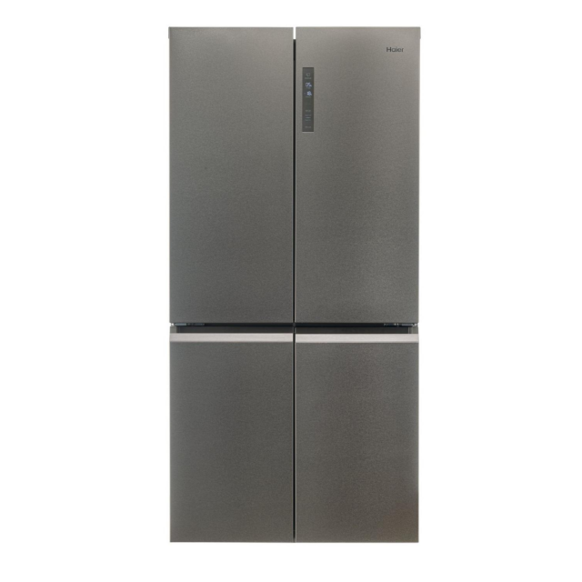 Haier HCR59F19ENMM 90.8Cm Freestanding American Fridge Freezer - Platinum Inox