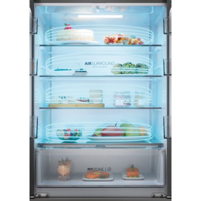 Haier HFR3718ENMD 70cm 60/40 Total No Frost Fridge Freezer - Dark Inox