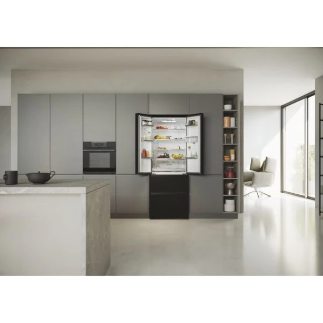 Haier HFR5719EWPB 70Cm French Style Fd 70 Series 5 Multi-Door Fridge Freezer - Slate Black - 444L