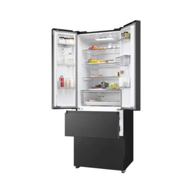 Haier HFR5719EWPB 70Cm French Style Fd 70 Series 5 Multi-Door Fridge Freezer - Slate Black - 444L