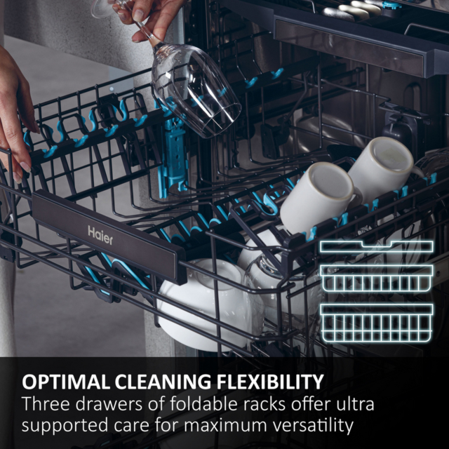Haier XF 5C7M0W-80 Dishwasher - White - 15 Place Settings
