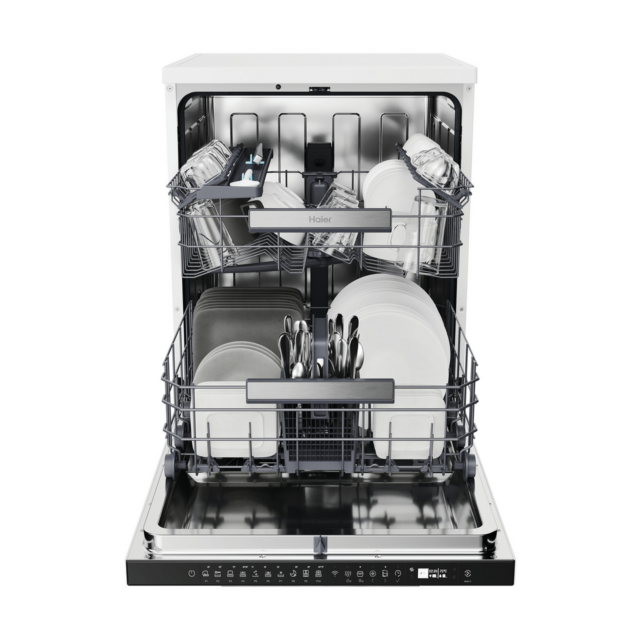 Haier XF 5C7M0W-80 Dishwasher - White - 15 Place Settings