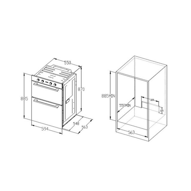Hisense BID99222CXUK 59.4 Built In Double Oven