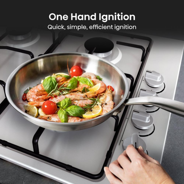 Hisense GM642XHS 60Cm Gas Hob - Stainless Steel