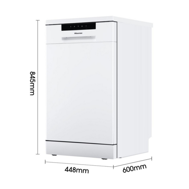 Hisense HS523E15WUK Slimline Dishwasher - White - 10 Place Settings