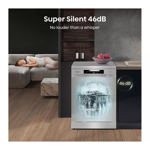 Hisense HS642D90XUK Dishwasher - Stainless Steel - 14 Place Settings