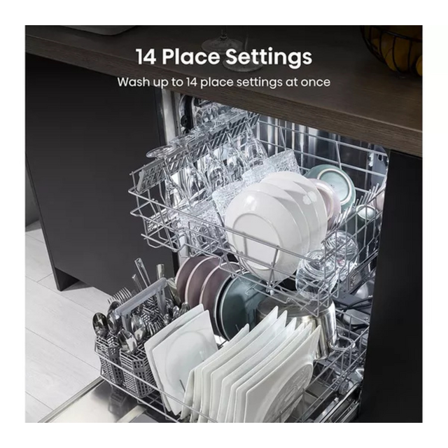 Hisense HS642D90XUK Dishwasher - Stainless Steel - 14 Place Settings