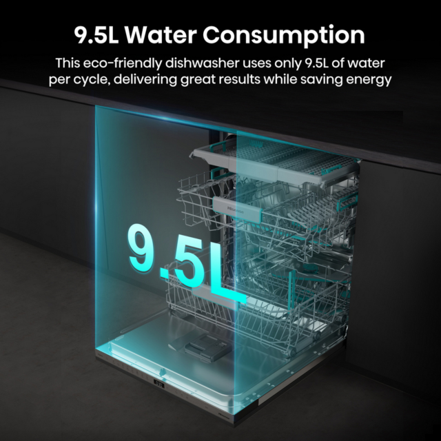 Hisense HV16AUK Full-Size Fully Integrated Dishwasher - 16 Place Settings