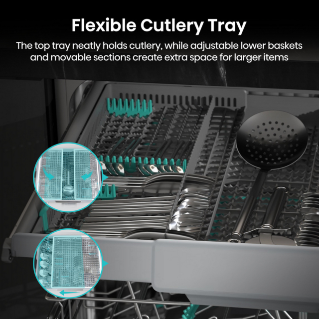 Hisense HV16AUK Full-Size Fully Integrated Dishwasher - 16 Place Settings