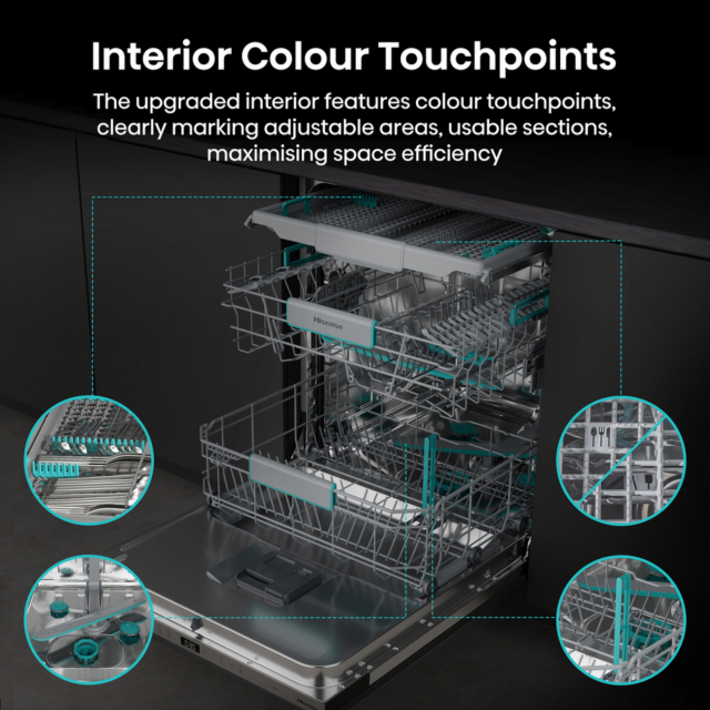 Hisense HV16AUK Full-Size Fully Integrated Dishwasher - 16 Place Settings