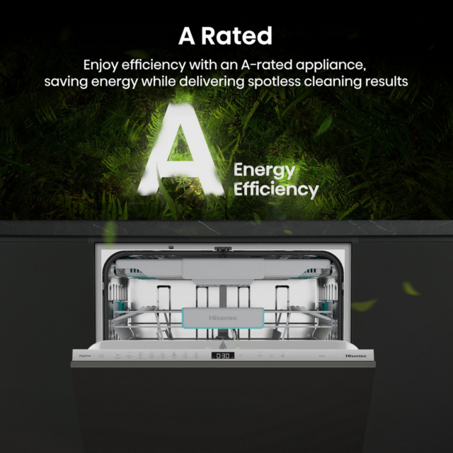 Hisense HV16AUK Full-Size Fully Integrated Dishwasher - 16 Place Settings