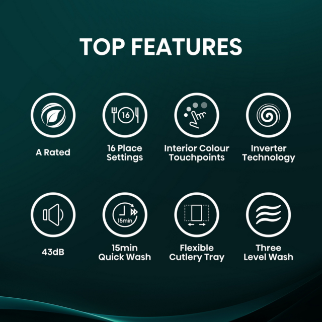 Hisense HV16AUK Full-Size Fully Integrated Dishwasher - 16 Place Settings