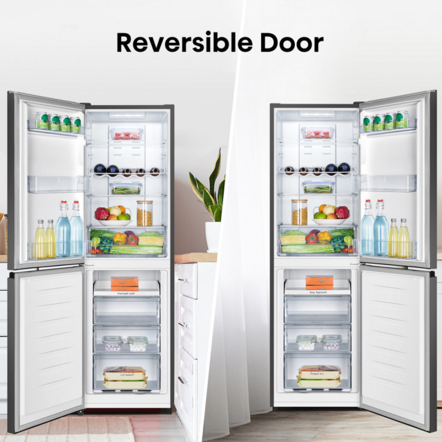 Hisense RB327N4BBE 55Cm 50/50 Total No Frost Fridge Freezer - Black Steel