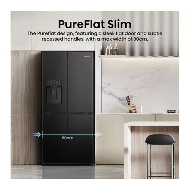 Hisense RQ5P470SYFD Total No Frost American Fridge Freezer - Black