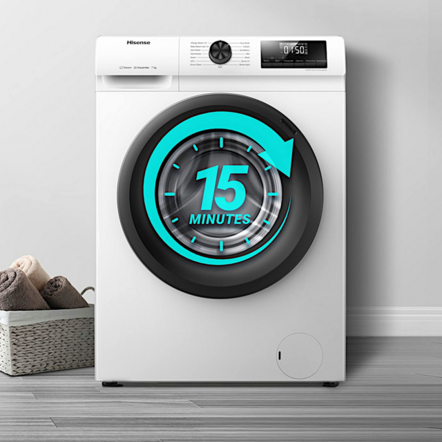 Hisense WFQP7012EVM 7Kg 1200 Spin Washing Machine - White