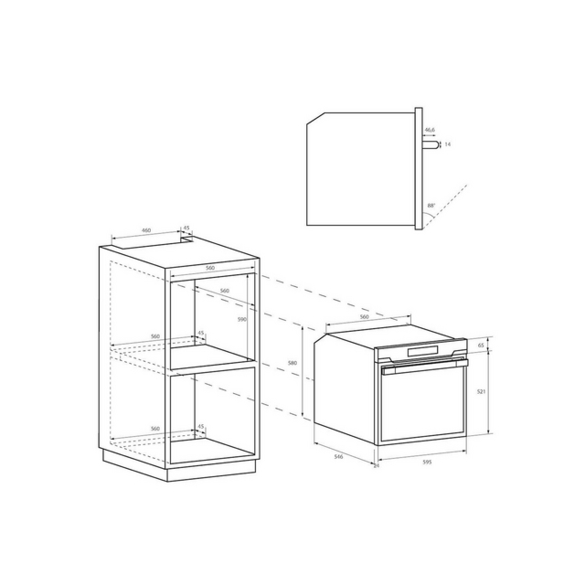 Hoover HOC3158IN 59.5Cm Built In Electrical Single Oven - Stainless Steel