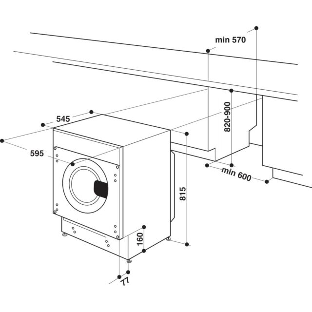 Hotpoint BIWDHG861485 8KG/6Kg 1400 Spin Integrated Washer Dryer
