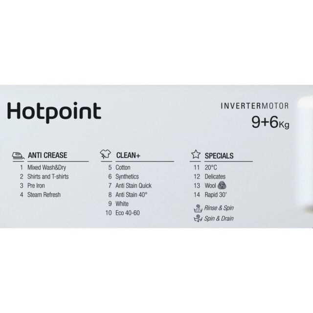 Hotpoint BIWDHG961485 9/6Kg Integrated Washer Dryer 1400 Spin