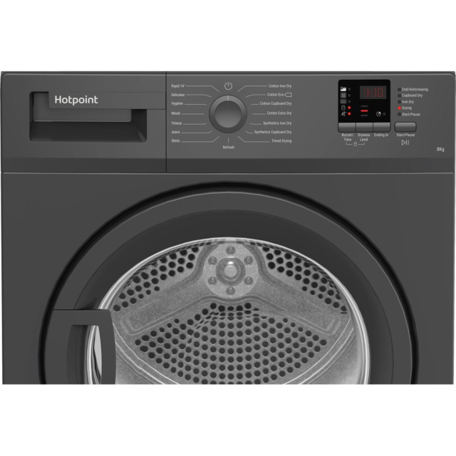 Hotpoint CHDC82GGGDUK 8Kg Condenser Sensor Dryer - Graphite
