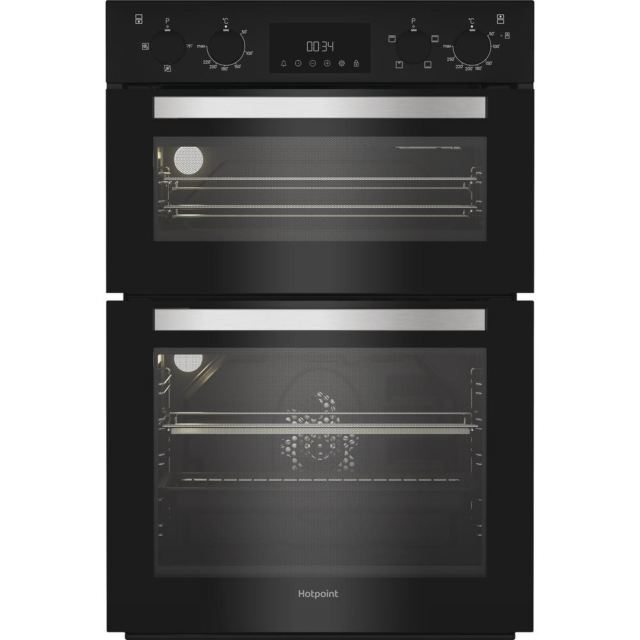 Hotpoint Dih 10D B Built In Electric Fan Double Oven - Black