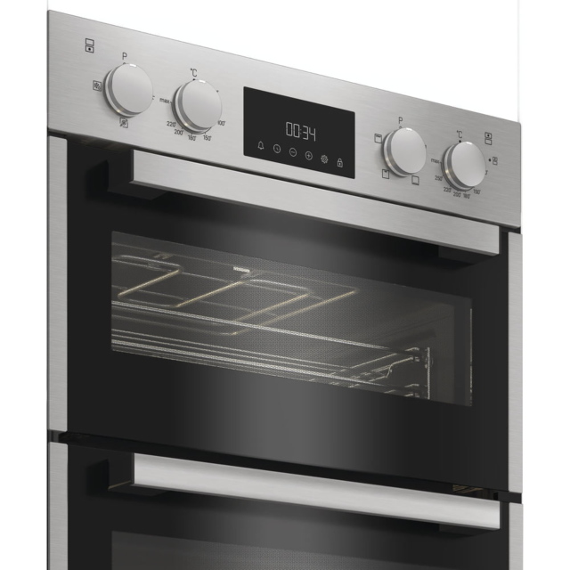 Hotpoint DIH10DIX Hotpoint 89Cm Built In Double Fan Oven With Enamel Liners